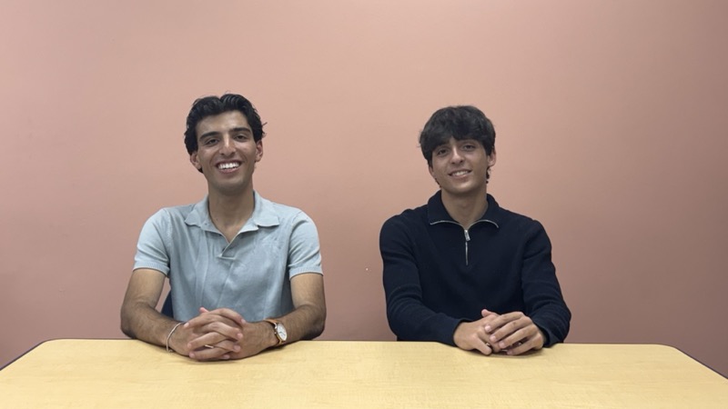 Brian Ohebshalom and Noah Fakheri, co-founders of LockedIn, sitting side by side at a table